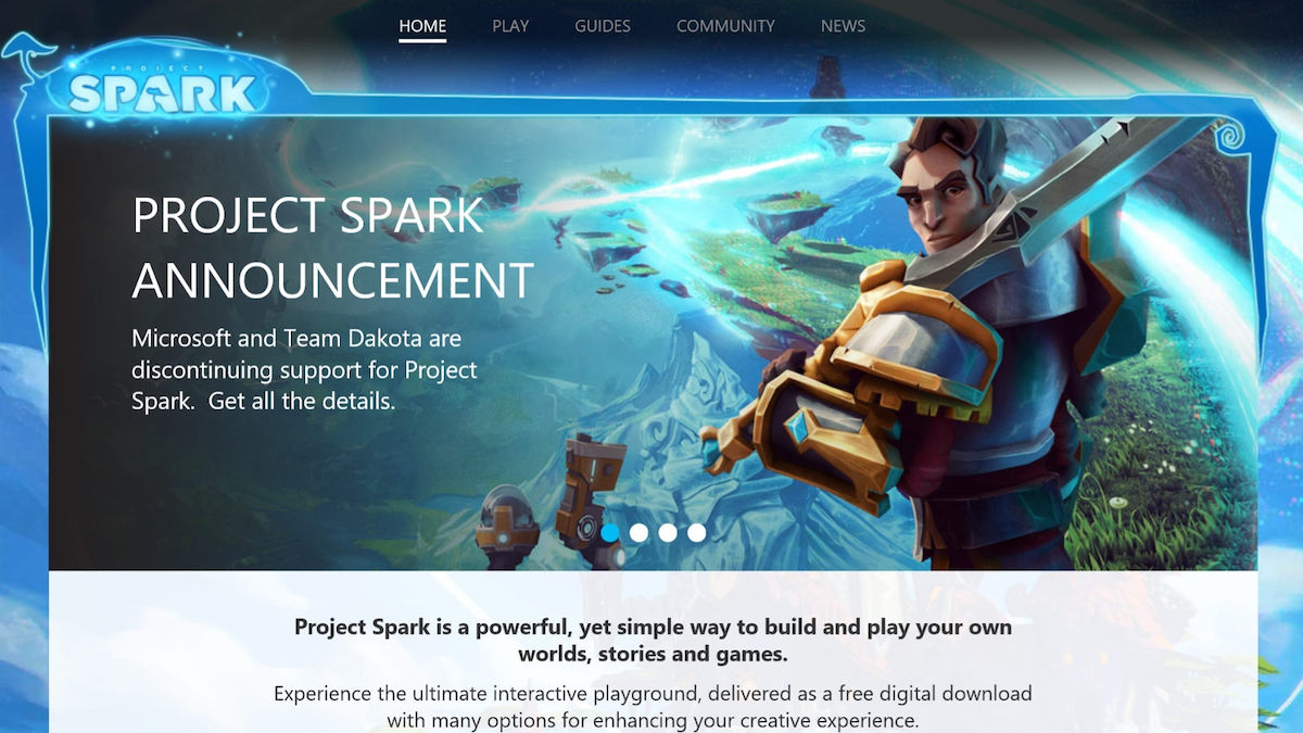 Project Spark Cancellation Notice (2016)